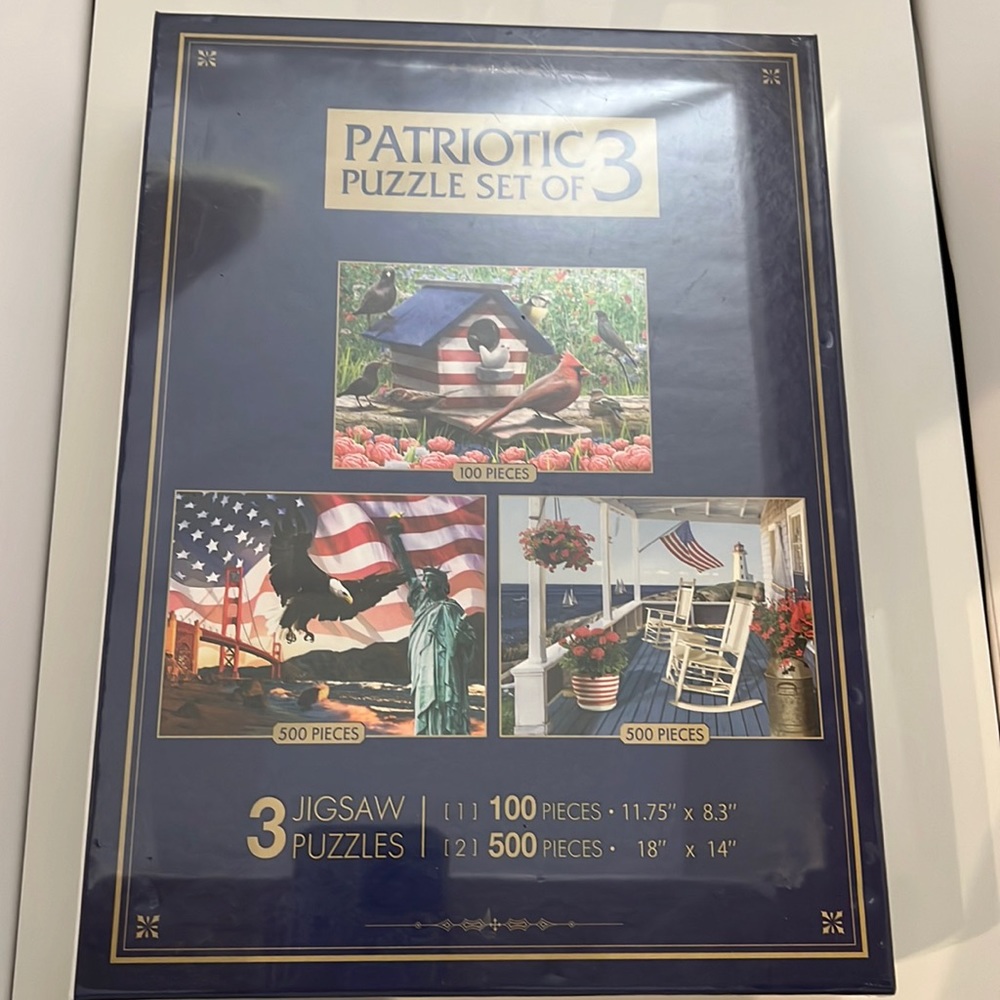Unbranded 3 Puzzles Patriotic themed in one box